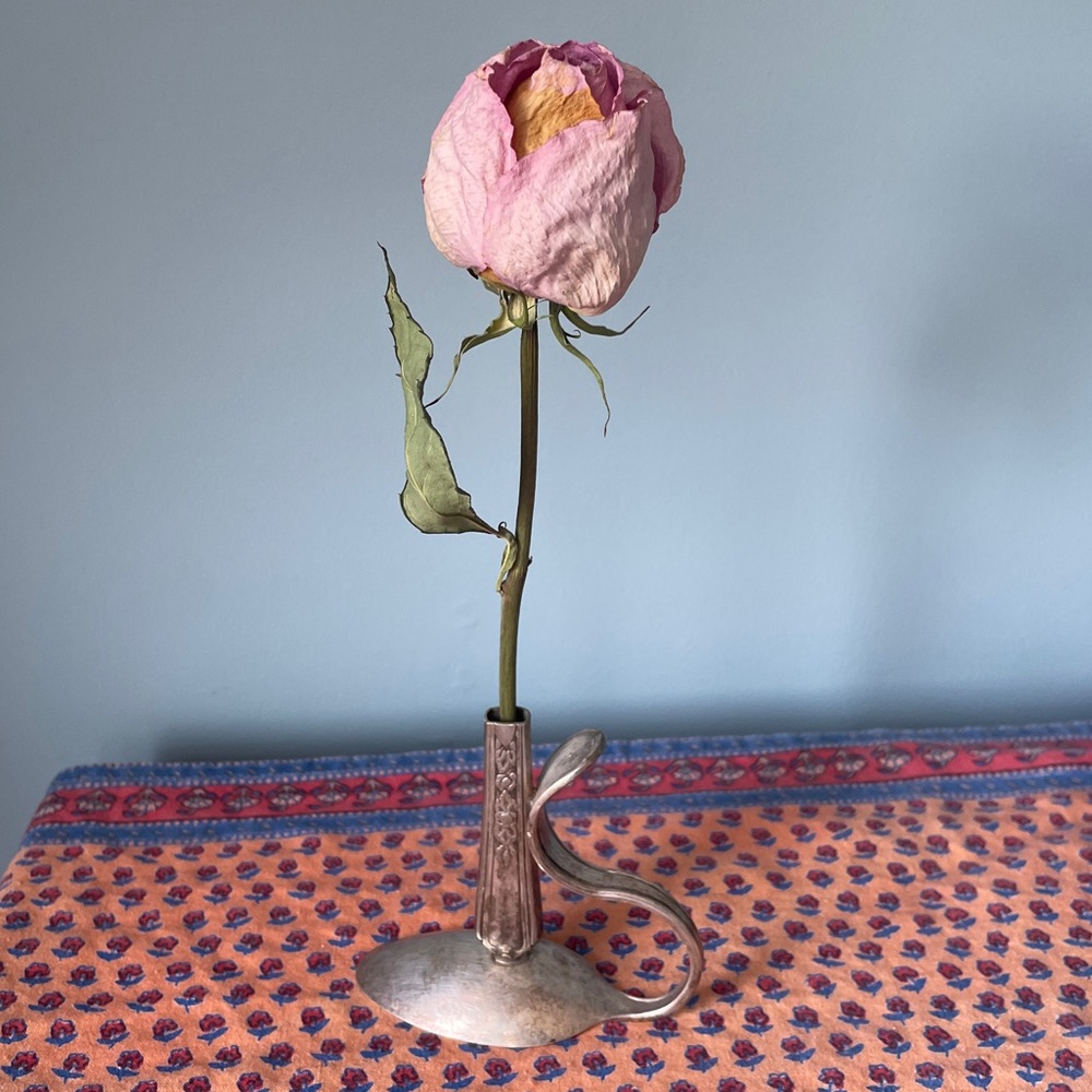 Sterling silver spoon vase